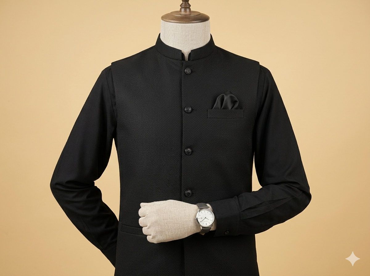 same waistcoat and shalwar kameez