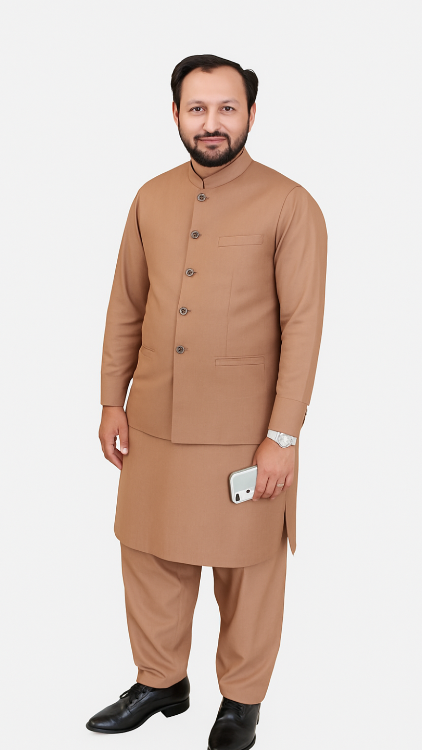 same waistcoat and shalwar kameez